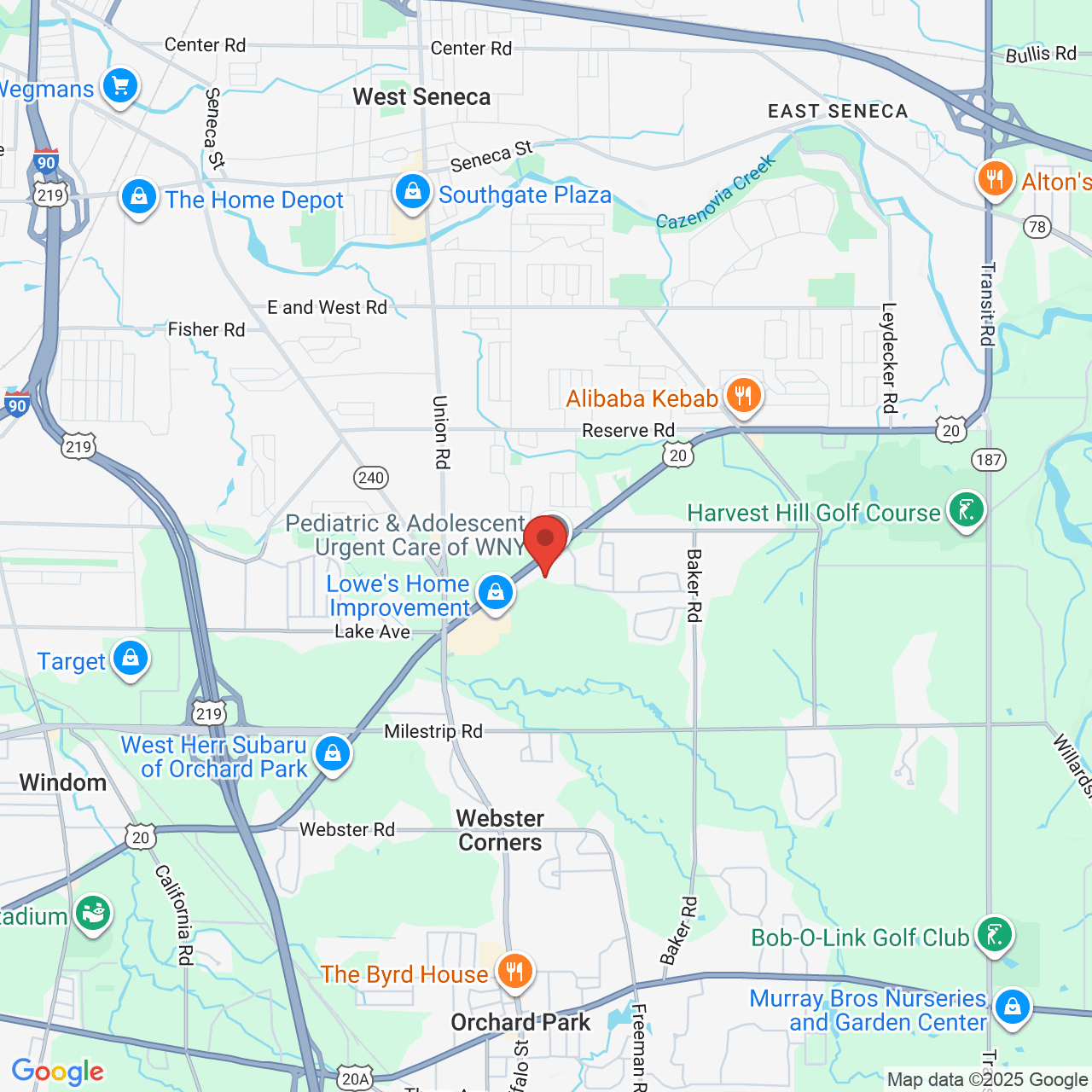 Google map image of our location in 3075 Southwestern Blvd Orchard Park, NY